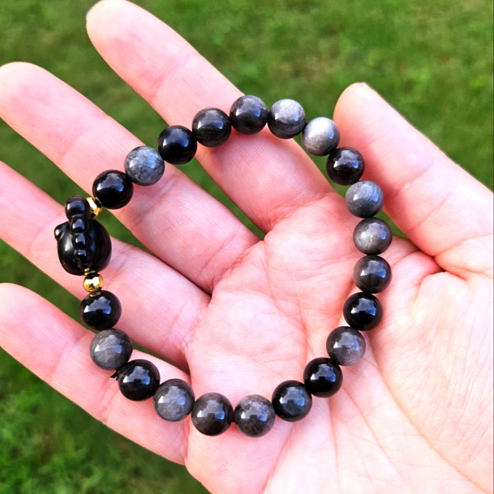 obsidian crab cancer bracelet - Picture 2 of 2